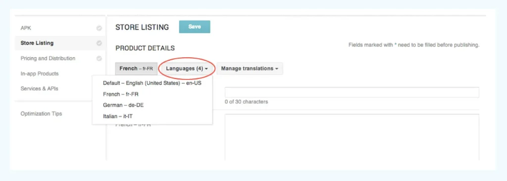 Localized app listings for global audiences